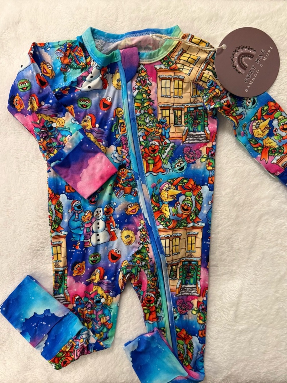 Baby Sesame Street Christmas Bamboo Zippy Pajamas